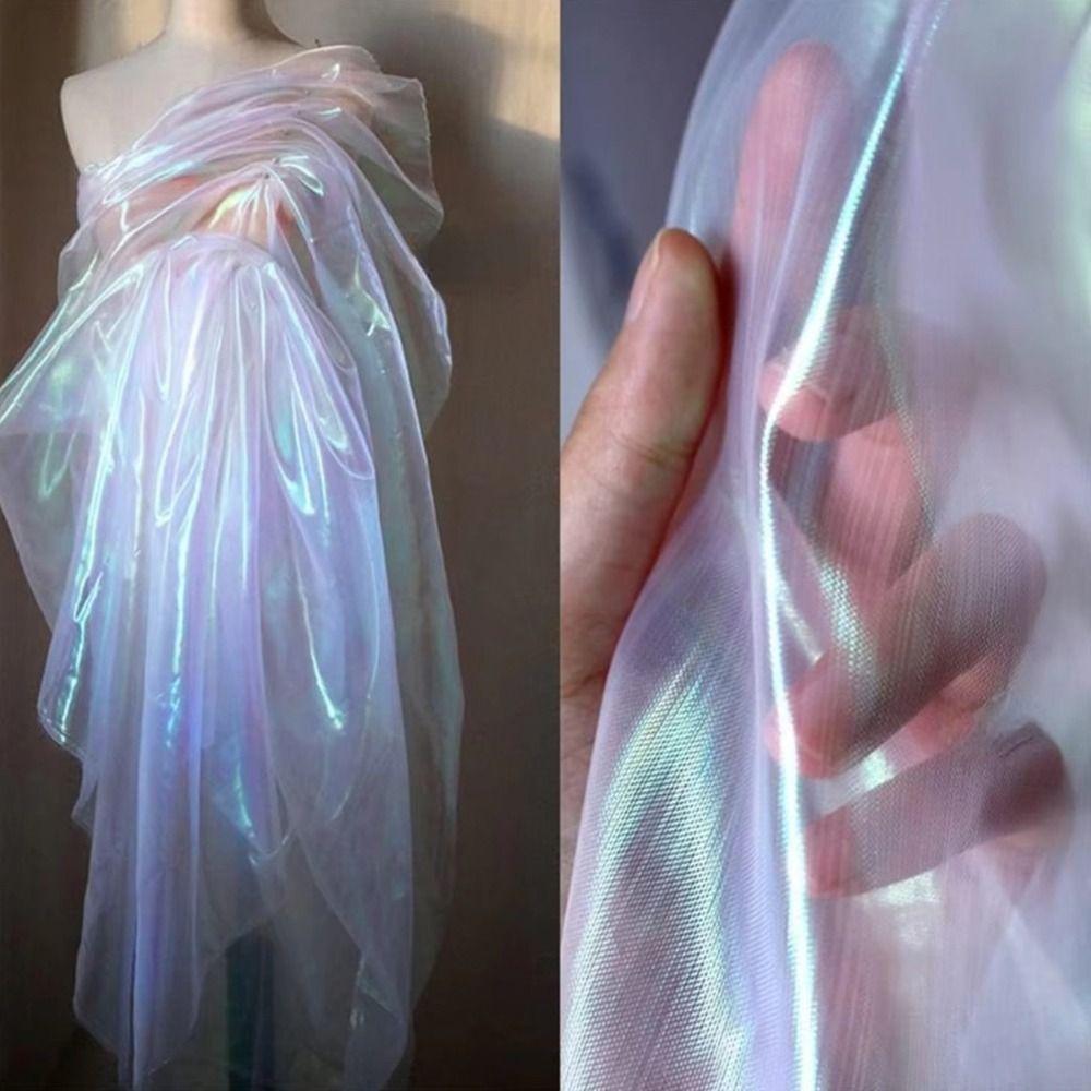 Thin Laser Tulle Transparent Organza Dresses Fabric Decoration Tulle Soft Tulle Cloth  Wedding