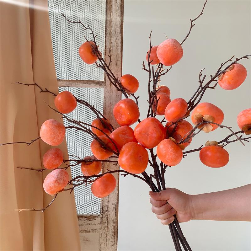 Persimmon Fruit Flower Arrangement: New Year's Dried Floral Decoration