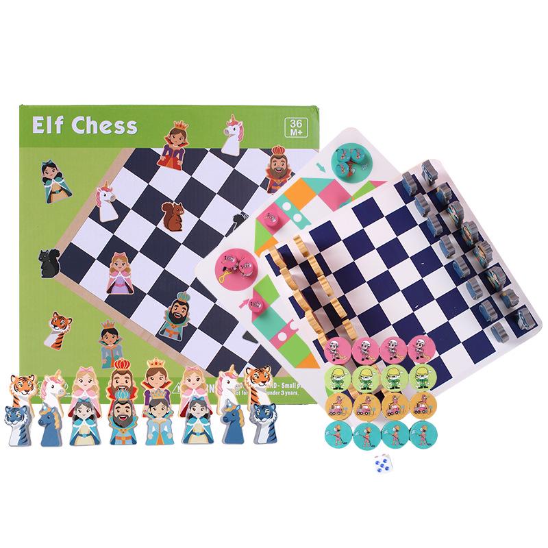 Головоломка «Лудо и Шахматы»: Многофункциональная настольная игра 2-в-1 для развития логического мышления у детей