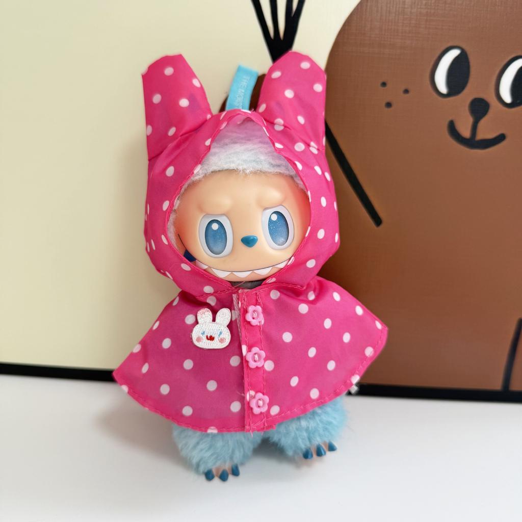 Only Clothes for V1 V2 V3 Labubu Clothes Raincoat Colorful Polka Dot Waterproof Suit Set Raincoat Suit Set Children's Gift
