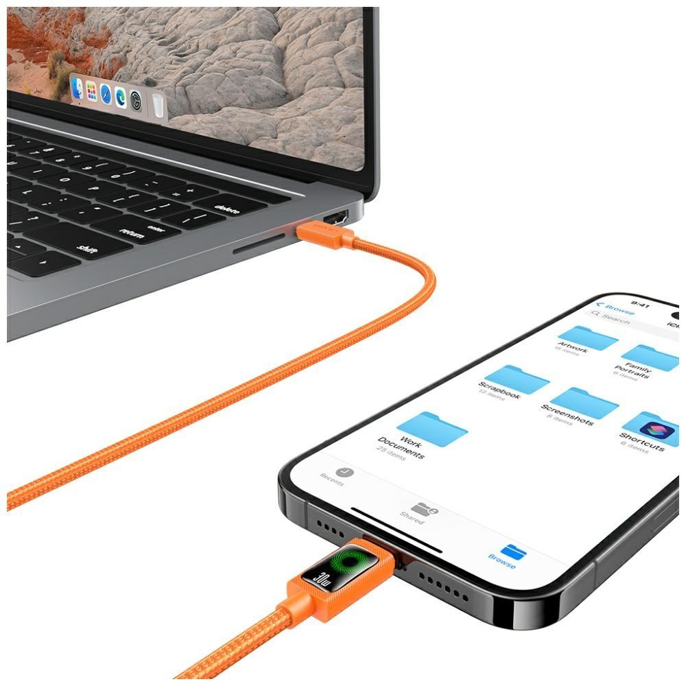 USAMS SJ774 PD 30W USB-C/Lightning cable 1.2m orange