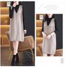 Hengyuanxiang Two-Piece Knit Vest Dress Set: Mid-Length Sweater Dress, Slimming & Tummy-Concealing for Autumn/Winter.