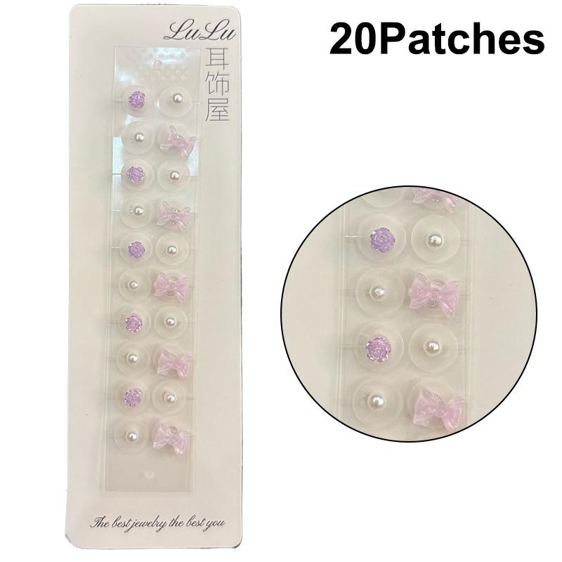 Fashion Exquisite Bowknot Colorful Flower Pearl Ear Point Stickers Ear Pressure Stick Acupuncture Auricular Ear Stickers Massage