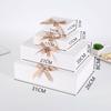 10pcs Square Kraft Paper Box Cardboard Packaging Valentine's Day Wedding Easter Party Gift Box With Ribbons Candy Storage