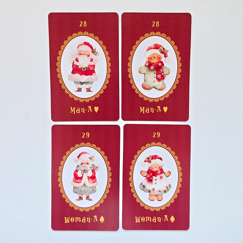9*6cm Christmas Carol Lenormand Deck 42 Pcs Cute Christmas-themed Lenormand Cards Printed On 350GSM Double-embossed Cardstock