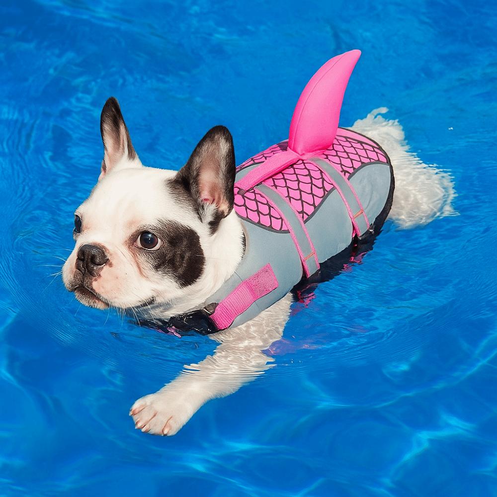 Enhanced Buoyancy Dog Swimsuit Reflective Dogs Swimming Clothes Shark Dog Life Jacket  For Dogs