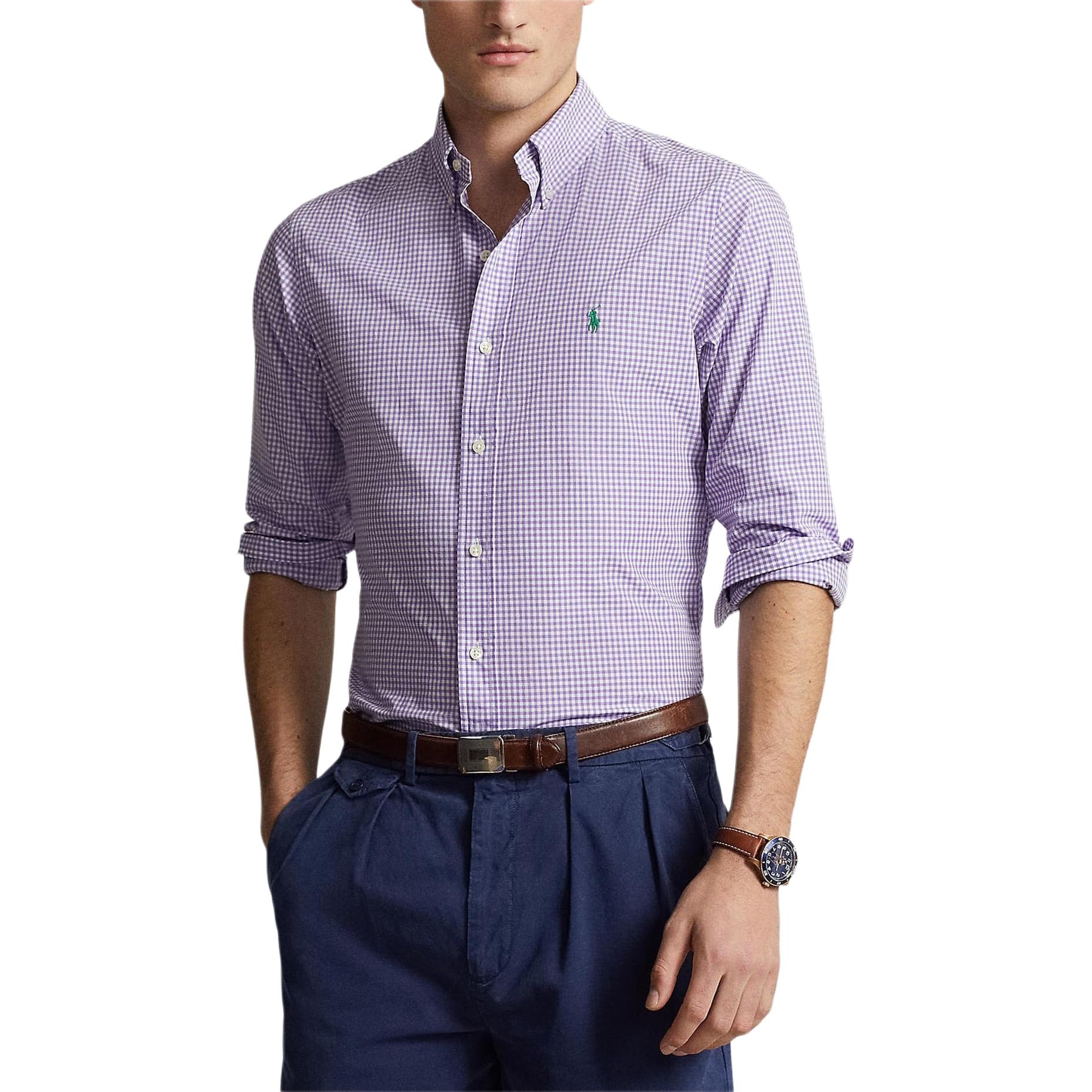

Polo Ralph Lauren Классический крой Рубашка в клетку с длинным рукавом и вышивкой пони Мужские рубашки 710929342-002 S