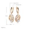 Kienl   Rose Gold Color Crystal Flower Long Earring For Women Glossy Big Natural Zircon Drop Earring Trend Daily Jewelry