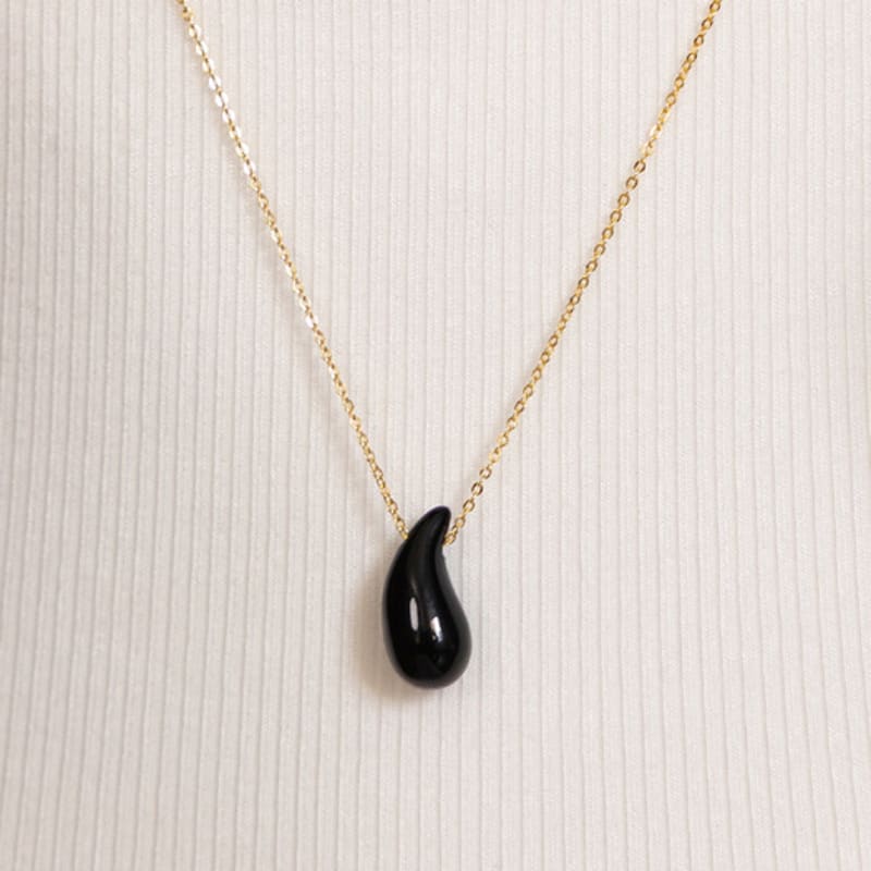 Tatiana (925 Silver) Gemstone Long Necklace NZ2506 Onyx