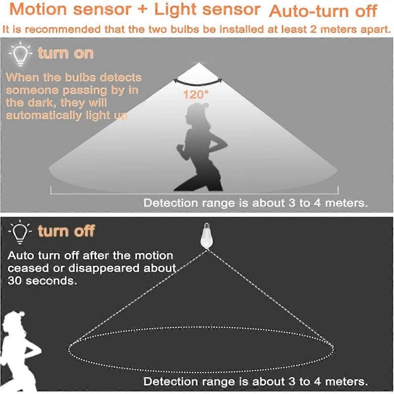 4PC E27 LED Motion Sensor Bulb LED Lamp PIR Sensor Light 9W