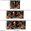 1pc Extra Large Halloween Garage Door Decoration - Scary Skull Breaking Through the Wall with Glowing Eyes, Spider Webs