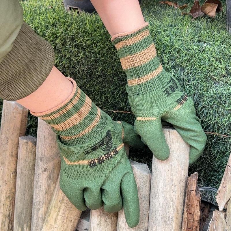 1/12pairs Anti-Slip Dipped Gloves Wear Resistant Coating for Industrial Work Hand Protection Unisex