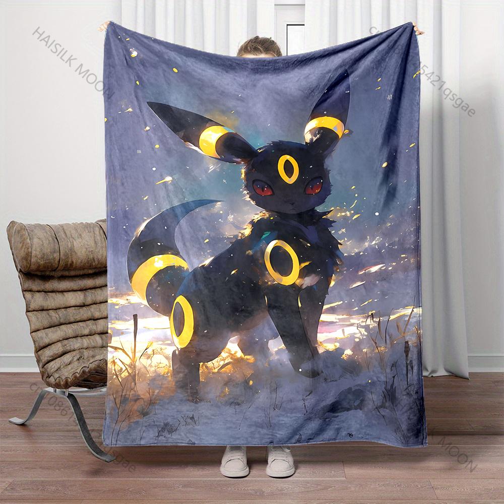 Multiple Sizes Pokemon Umbreon Printed Warm Soft Flannel Material Suitable for All Seasons Deluxe Gifts for Adults and Children