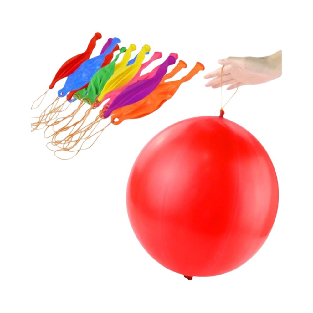 50Pcs New Colorful Punch Balloons with Rubber Band Handle Fun Outdoor Toy Bounce Balloons Party Supplies