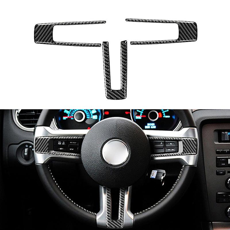 Pro Ford Mustang 2009-2013 Auto Karbonově Černý Kryt Obložení Volantu Lišty Styling Auto Příslušenství