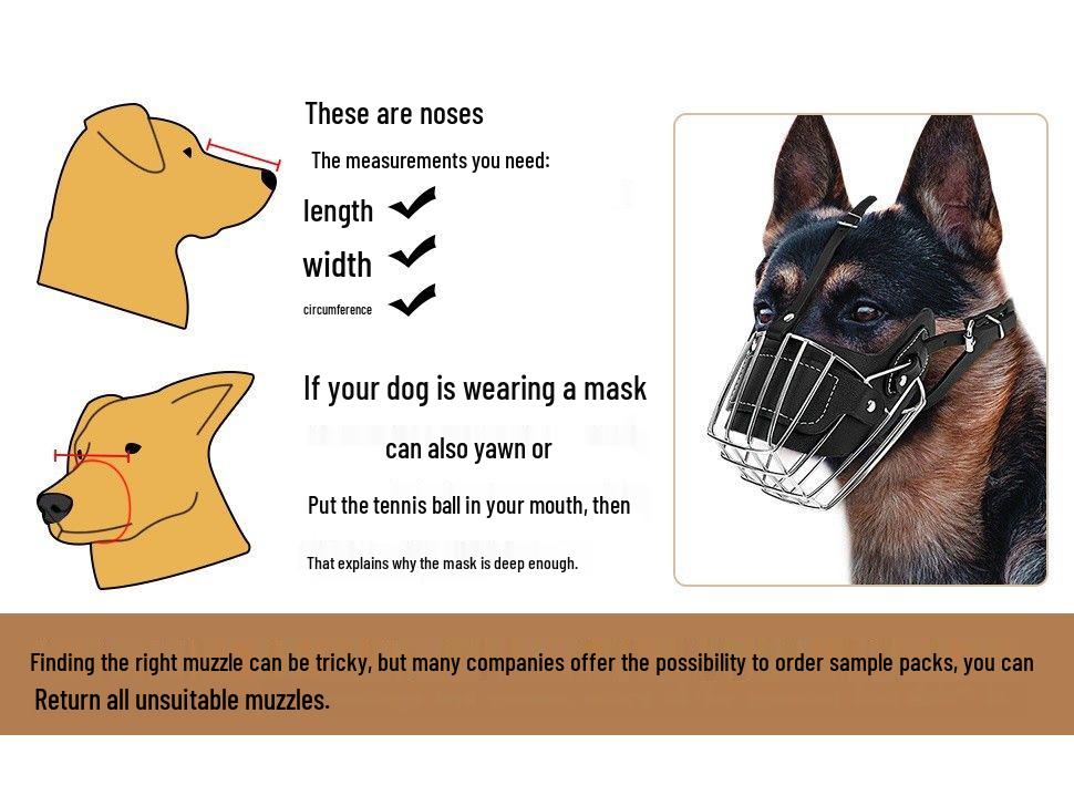 Universal Dog Muzzle for Malinois, Doberman, Golden Retriever, and German Shepherd - Anti-Bite, Anti-Bark, Anti-Ingestion Mouth Cover.