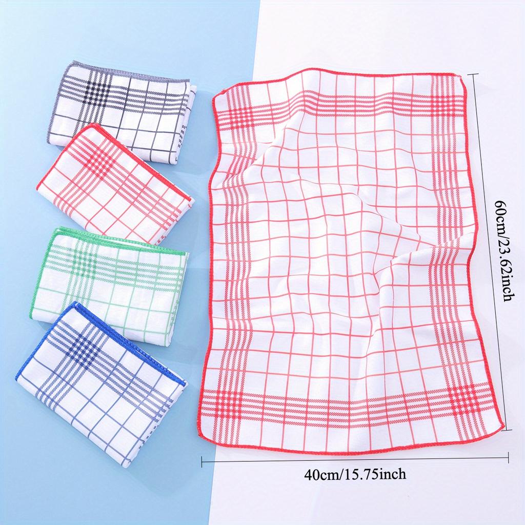 6PCS Cotton Kitchen Tea Towels Absorbent Lint Free Catering Restaurant Cloth Dish Towels Cleaning Cloth Kitchen Cleaning Towel