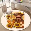 1pc Calf Sunflowers Office Round Area Rug, Indoor Mat Suitable ForOffice, Under Office Chairs Bedroom Living Room Home Decor, Room Deco D071