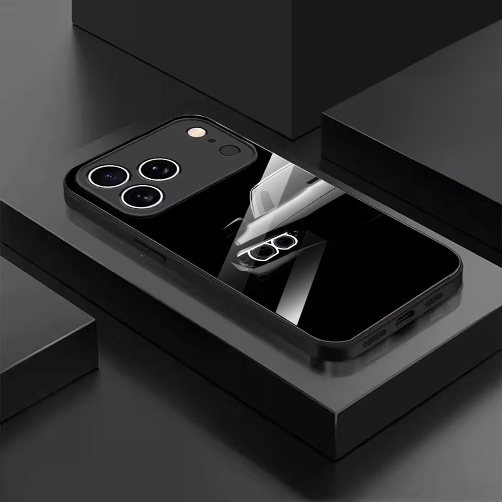 Cool Black Sports Car Front Glass phone case mobile phones for iphone 17 pro max cover for iPhone 17 16 15 14 13 12 pm Pro Plus