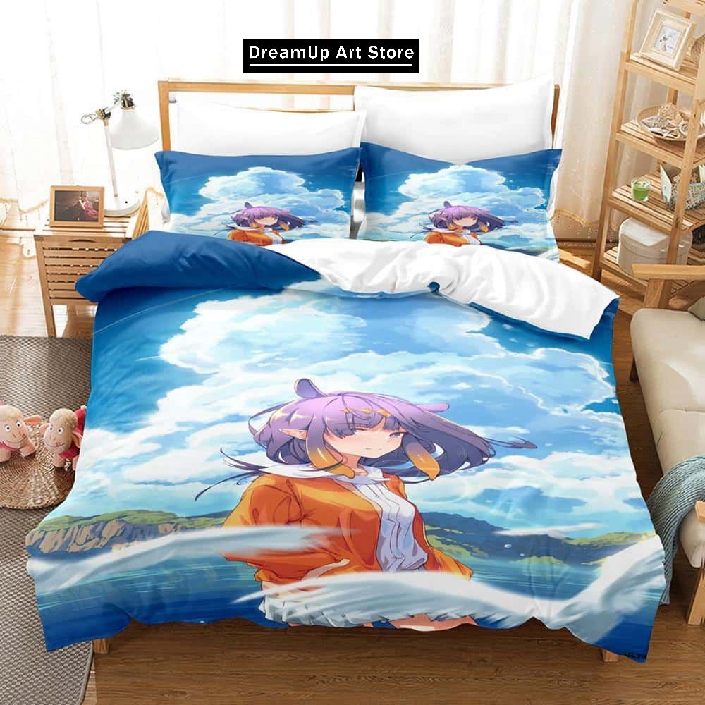 3D Print Fashion Anime Ninomae Ina'nis-in Bedding Set Boys Girls Twin Queen Full Size Duvet Cover Pillowcase Bed Adult Bedroom
