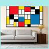 Modern Red Yellow Blue Abstract Oil Painting For Home Office Wall Art