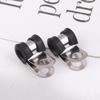 12Pcs Rubber Lined Wiring Hose Pipe Clamp Metal R Clips Camper Hydraulic 3/16" Brake Gas Line Pipe Fixing Clamp Cramp