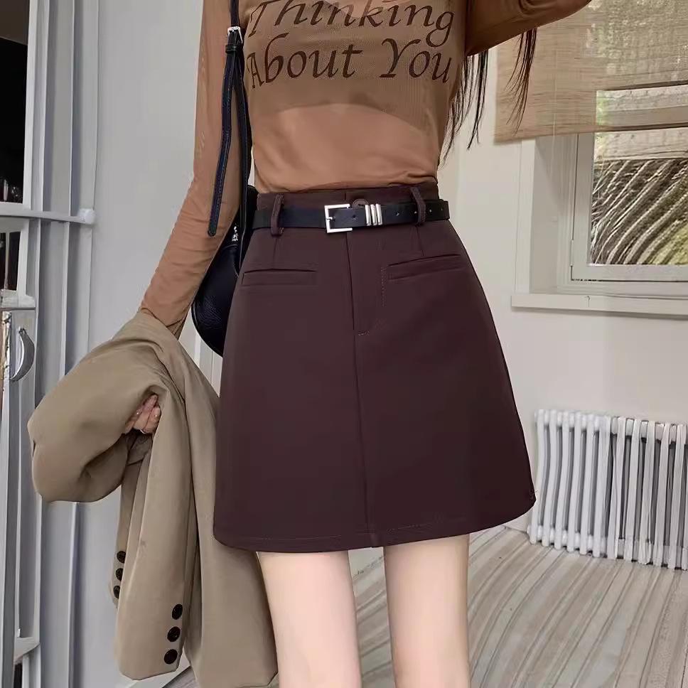 Spring 2024 Women's High-Waist A-Line College Style Mini Skirt