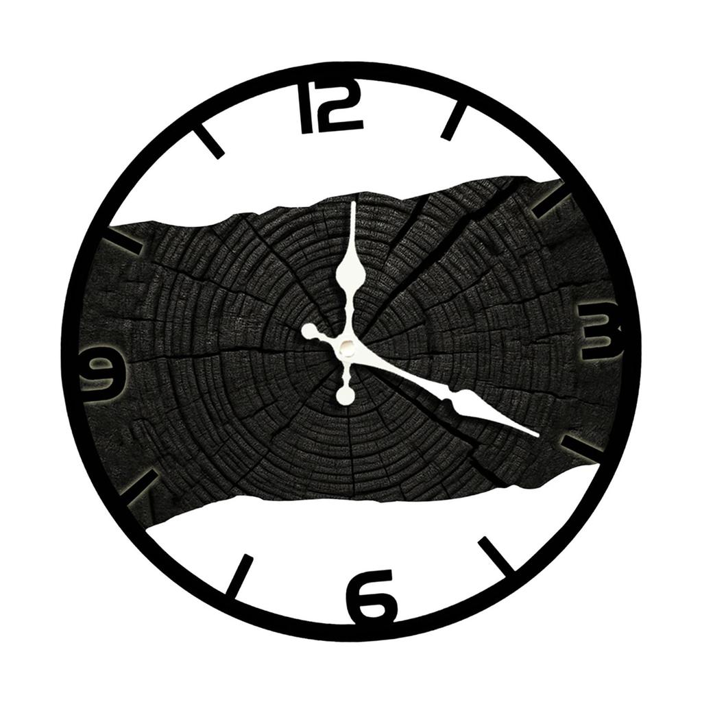 Stille Wanduhr Vintage Heimdeko Leicht ablesbar Wanduhr Bauernhaus Dekor Jahresringuhr für Bauernhaus Wohnzimmer