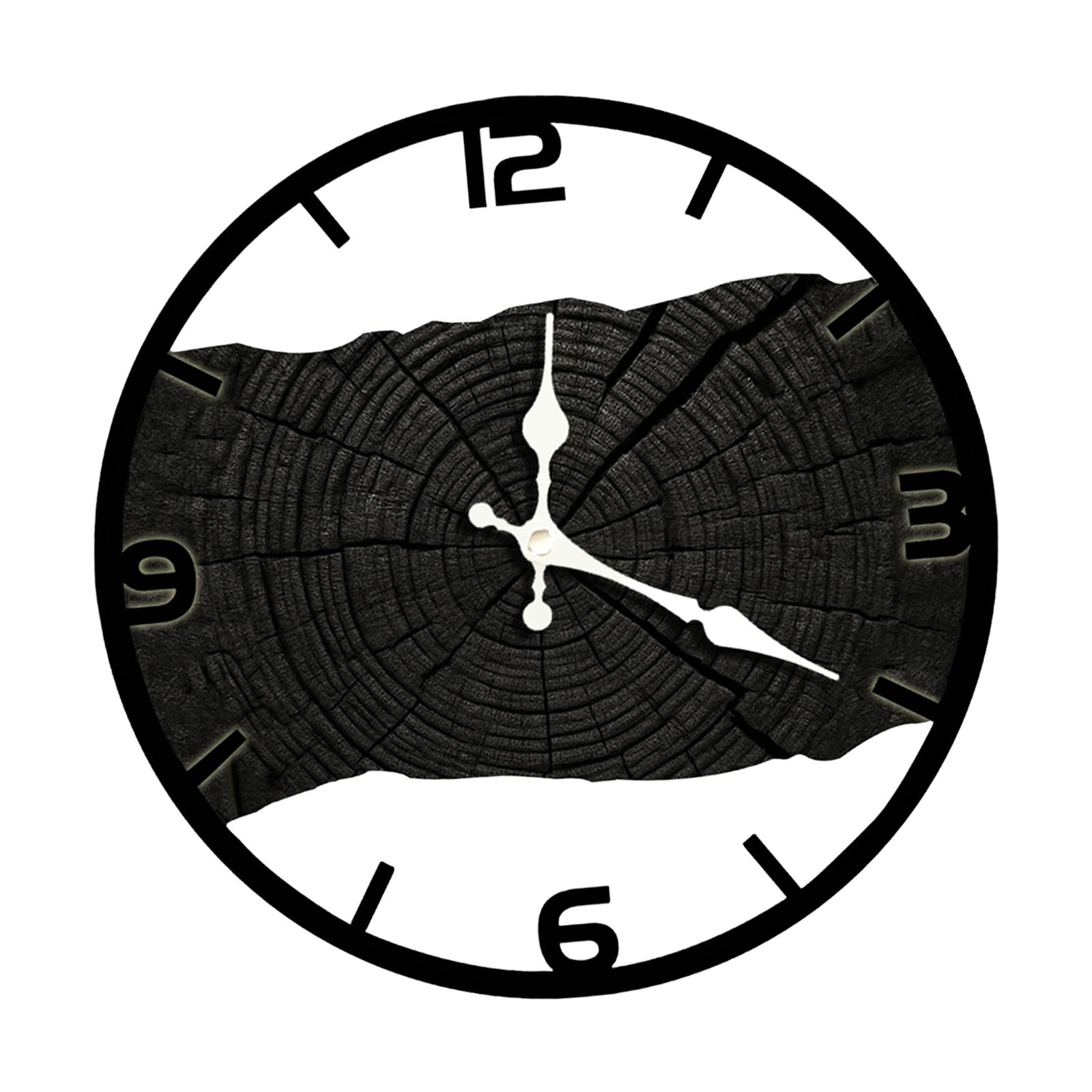 

Wood Wall Clock Wall Hanging Clock Non Ticking Easy Read Farmhouse Decor for Nursery Classroom Bathroom Living Room Kids Room чорний