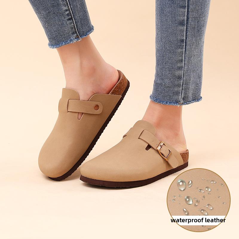 Goosecret Women Suede Clogs Slippers Men Classic Cork Mules Summer Outdoor Soft-Footed Anti-skid Beach Sandals With Arch Support