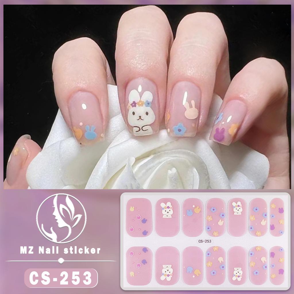 CS Wasserdichte Gel-Nagellack-Sticker - Vollabdeckung Japanischer Koreanischer Stil Neujahr Nagelkunst-Aufkleber