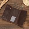 Luxury Style Men's Leather Wallet With Iron Chain Genuine Leather Clip Purse For Men Male Fashion Men's Long Wallet Dropshipping