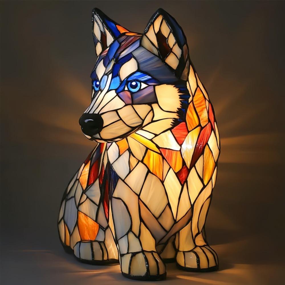 Cute Corgi Dog Series Art Night Light LED Resin Animal Night Light Handmade Desk Lamp for Desktop Decorations