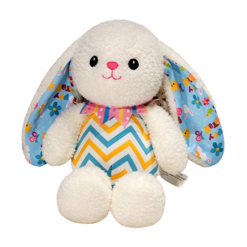30Cm Stripe Soft Lop Plush Toy Stuffed White Grey Brown Kawaii Rabbit Plushie Cartoon Animal Sleeping Companion Girlfriend Gift