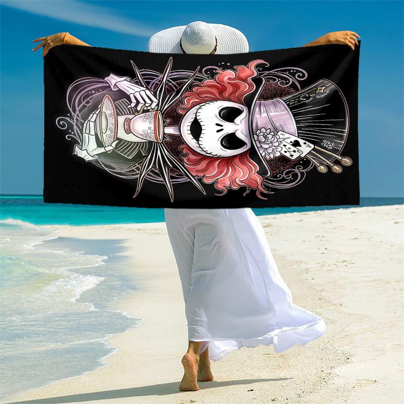 1pc Nightmare Before Christmas Microfiber Beach Towels Quick Dry Towel Sand Beach Towels Pool for Travel Swim Pool. S7290159