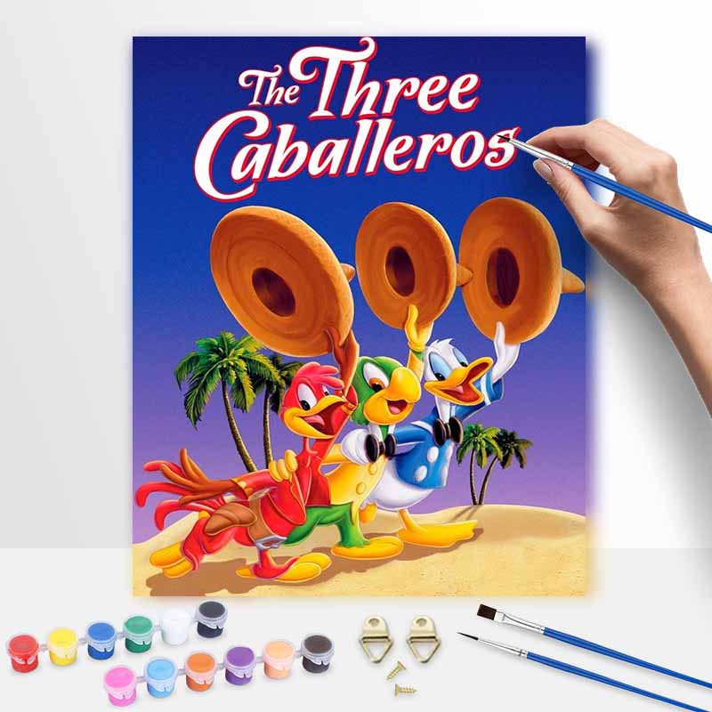 Disney The Three Caballeros Oil Painting Kit Canvas DIY Home Decor Gift 20x30cm