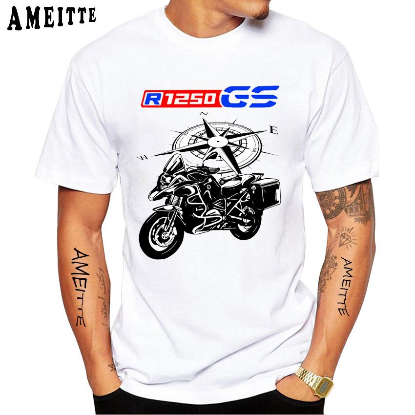 Drive The Classic Motorcycle  1250 R 1250  E30 Printed T-shirt Summer Men's Short Sleeve White Casual Top Hip Hop Boys' Cycl