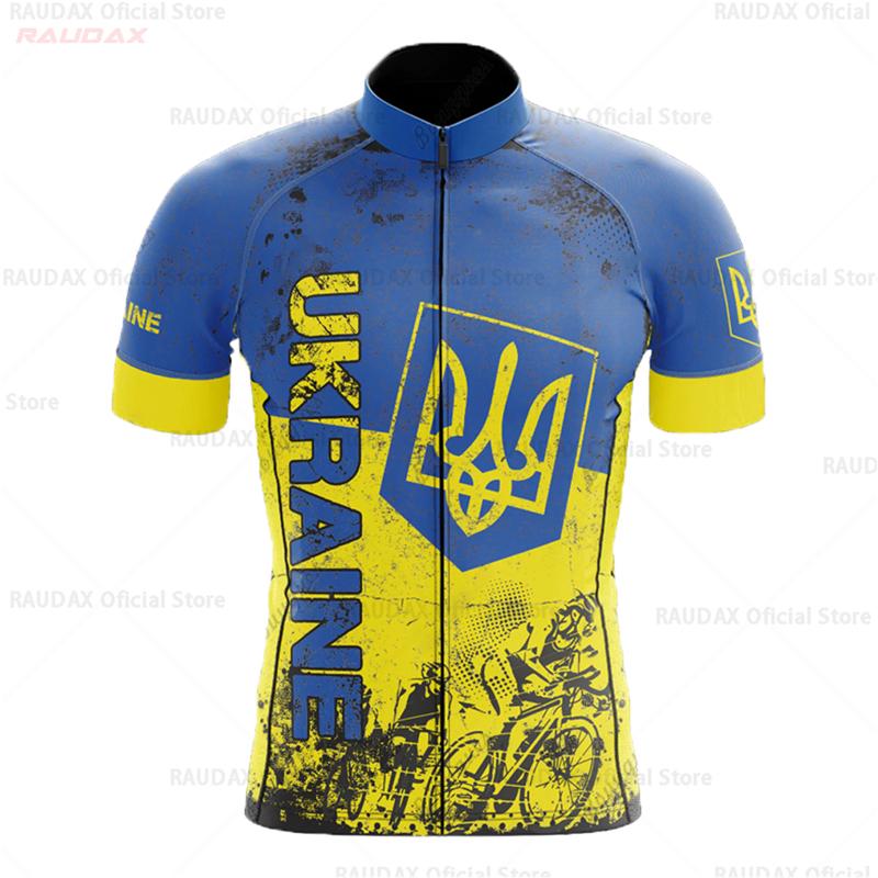 

2026 summer breathable cycling suit set Ukraine Sports Team Short Sleeves Mens Outdoor Sport Bike Suit Breathable Mountain Bike Clothing L