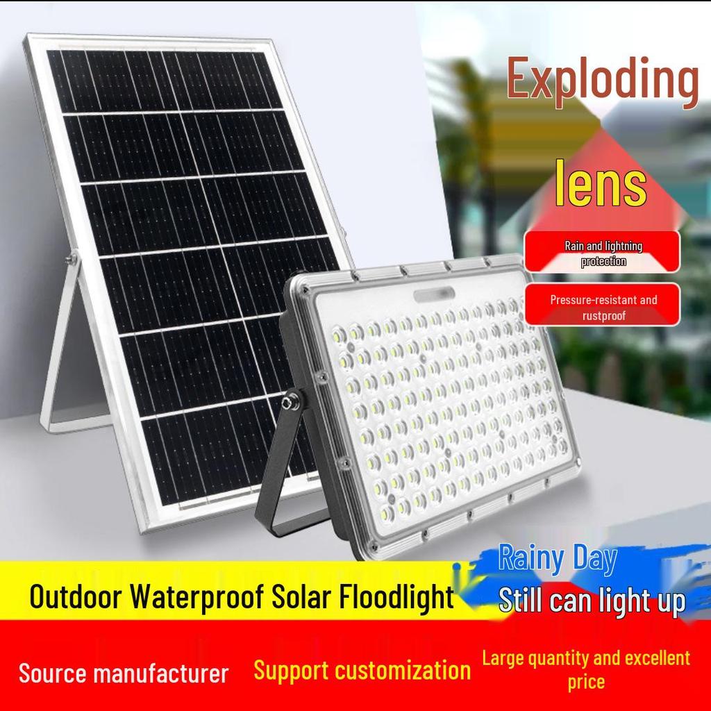 Waterproof Solar Street Lights with Aluminum Shell: Automatically Illuminates At Dusk, Ideal for Outdoor Courtyard Floodlighting.