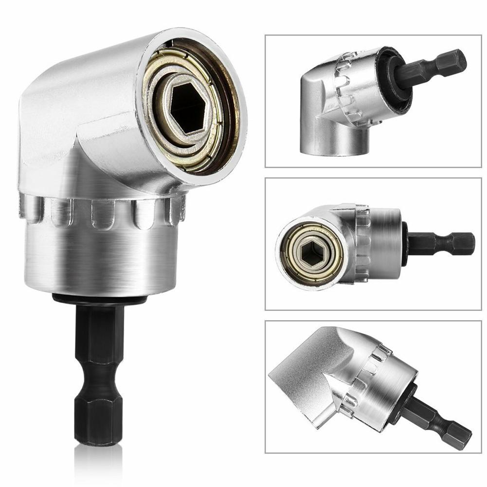 Silver Drill Adapter Right Angle 1/4\" Adapter Bits