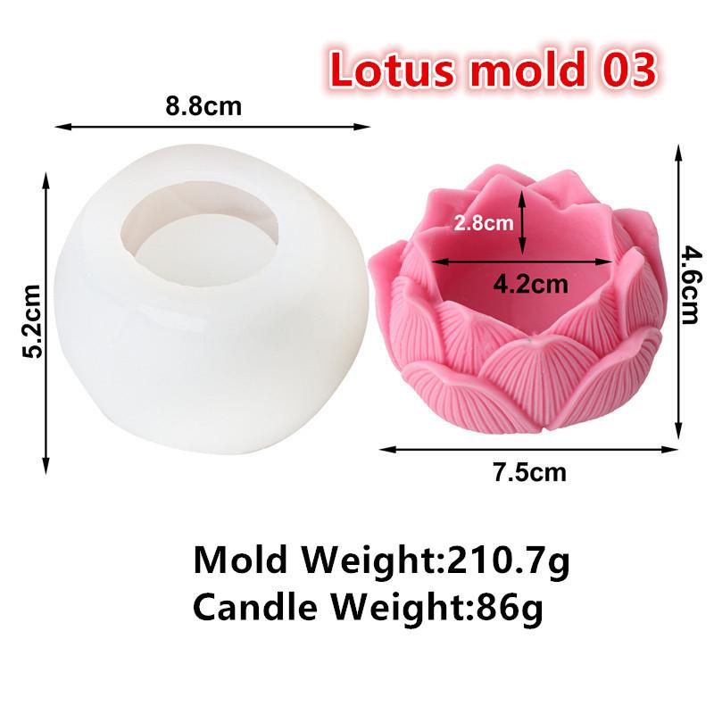 3D Lotus candle Silicone mold Blooming flowers Candle silicone mold Rose Peony flower cake chocolate resin home decoration