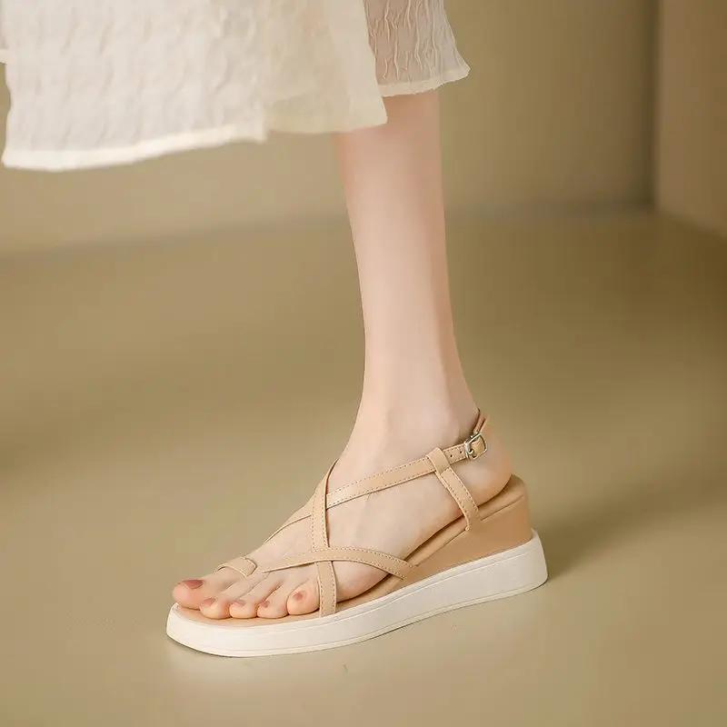 Fashion Summer Wedges Heel Outdoor Ladies Shoes Comfort 2025 Trend Luxury Anti Slip Hot New Breathable Fashion Original Women's Sandals