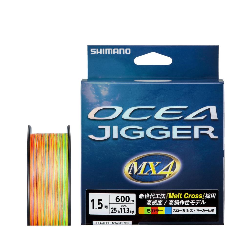 SHIMANO PE Line Ocea Jigger MX4 PE 600m Multicolor PL-O94P 1.5 (25lb)