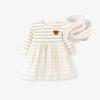 European and American Mesh Girls' Dress, Autumn and Winter Cartoon Children's Princess Dress, Fashionable Children's Dress, with Added Velvet