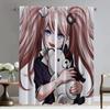 Blackout Curtain for Room 2 Panel Danganronpa - Monokuma Halloween Decoration Partition Anti-mosquito Curtains Shades Living