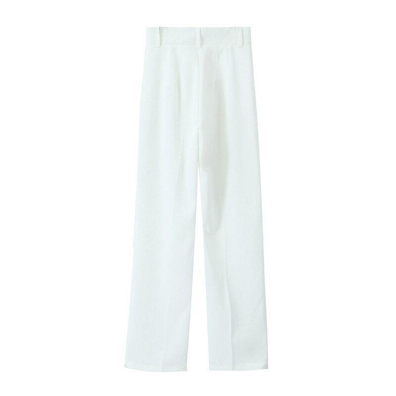 Fashion Style 2024 Spring/Summer New Arrival Women's Clothing Slimming and Fashionable Casual All-Matching Straight High-Waisted Trousers 2761048
