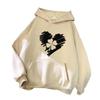 Letter Printed Hoodie Autumn and Winter Sweater Neutral Women's Casual Versatile Fleece Hooded Sweater Long Sleeve Clothing