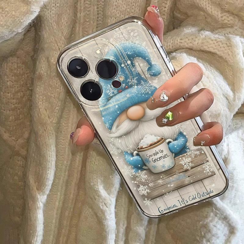 Christmas Winter Snow Gnome Clear Phone Case For iPhone 17 11 13 12 15 14 16 Pro Max XS X XR 16E 7 8 Plus Soft Clear Back Cover
