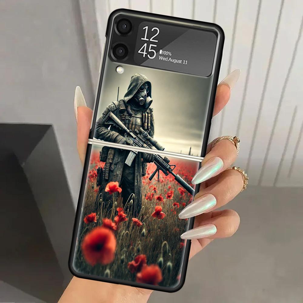 Game S-Stalker Hard PC Phone Case For Samsung Galaxy Z Flip 7 6 5 4 3 Black ZFlip7 ZFlip6 Flip5 Flip4 Flip3 5G Print Cover