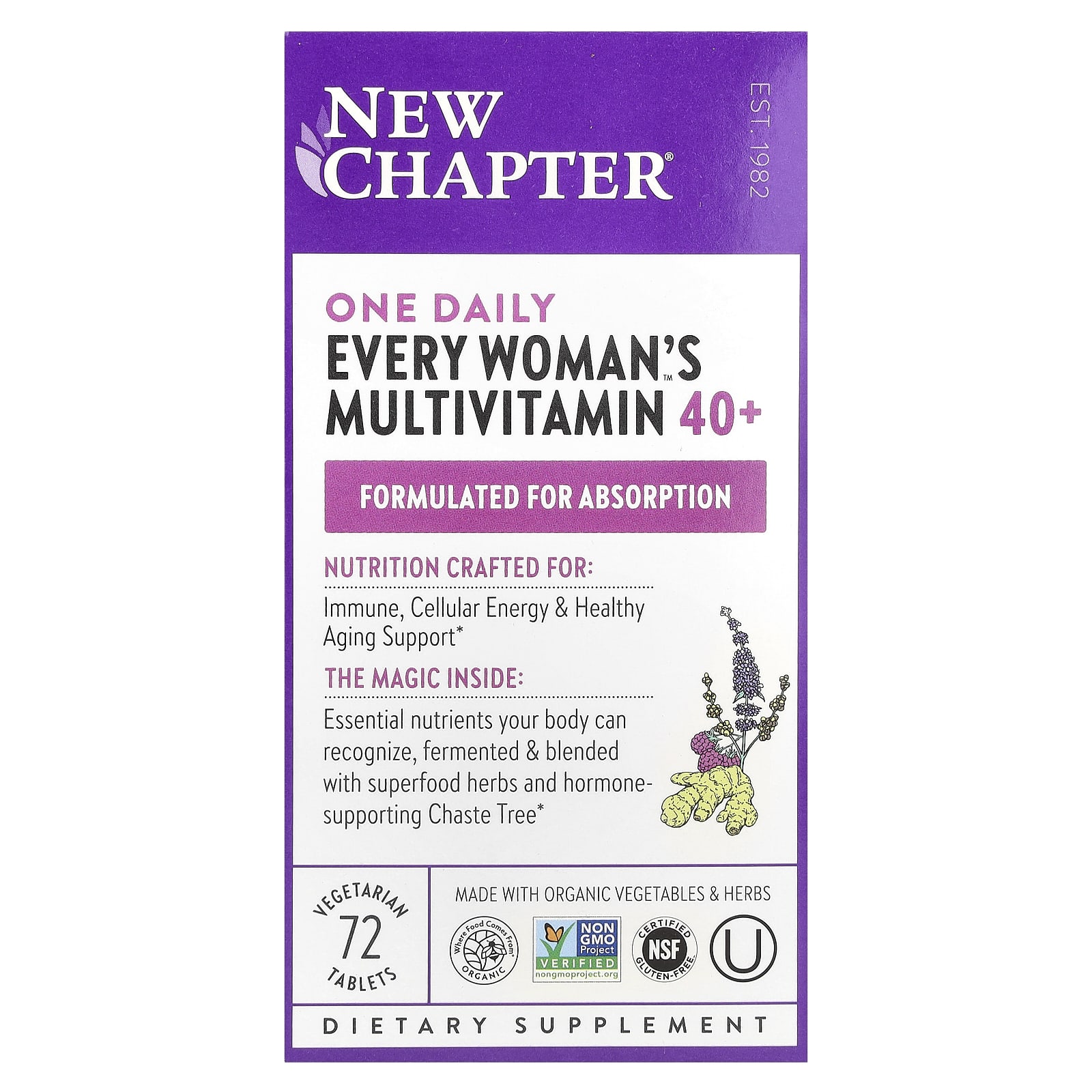 

One Daily Every Woman S™ Multivitamin 40+, Veggie Tablets, 72 Tablets